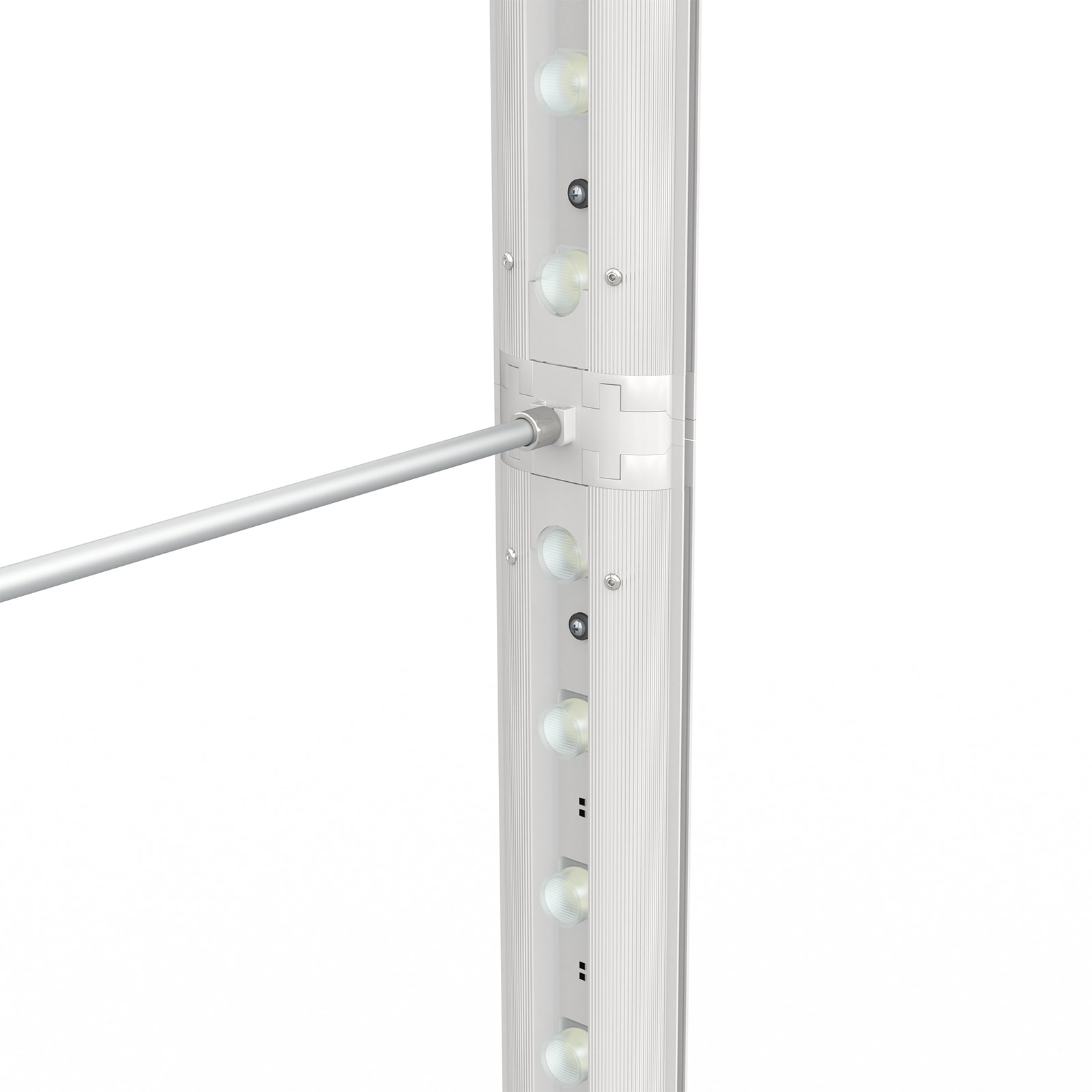 Messetheke Lightbox fold Akku, Befestigung Stützstange