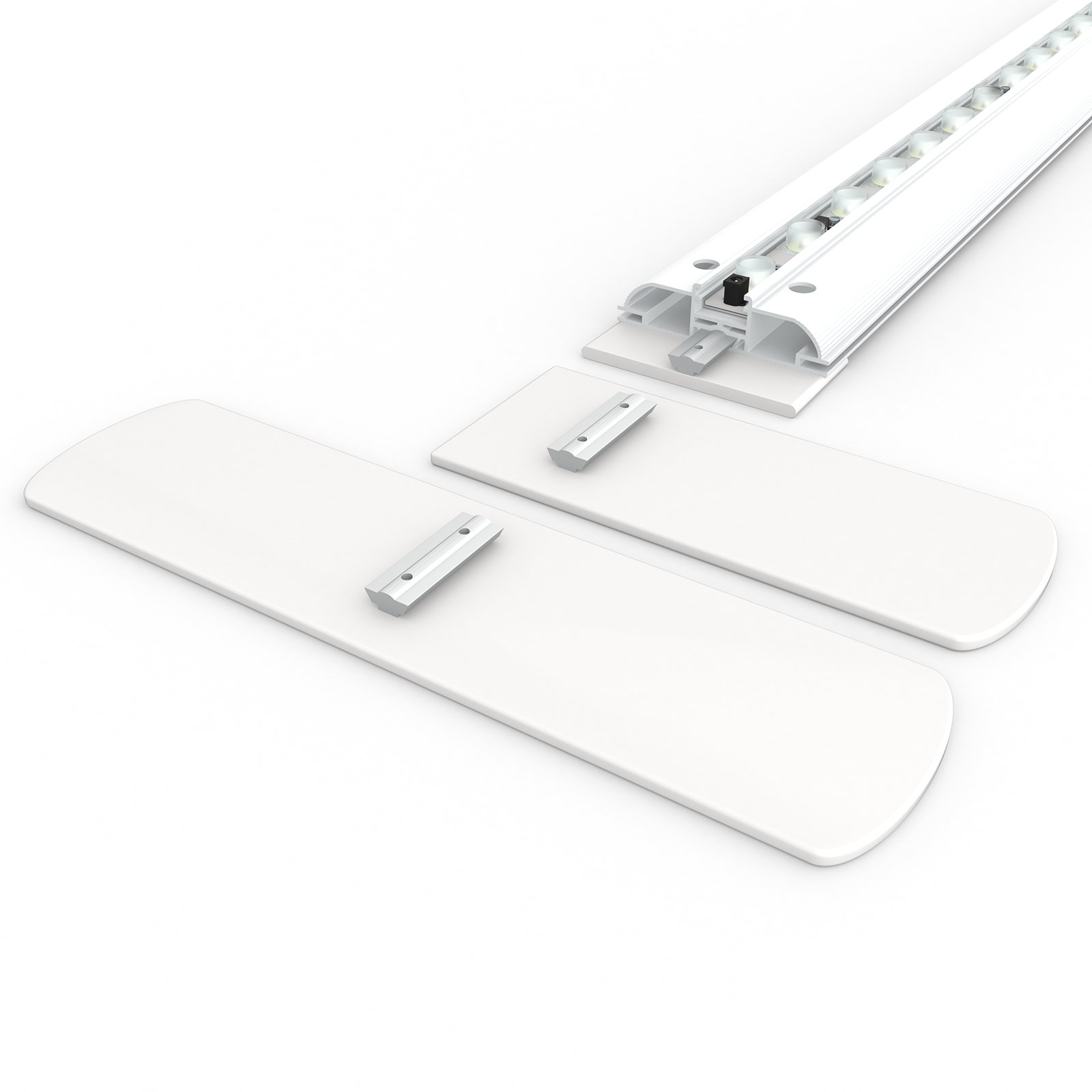 Messewand Lightbox flex: die verschiedenen Fußvarianten ohne Eckverbinder