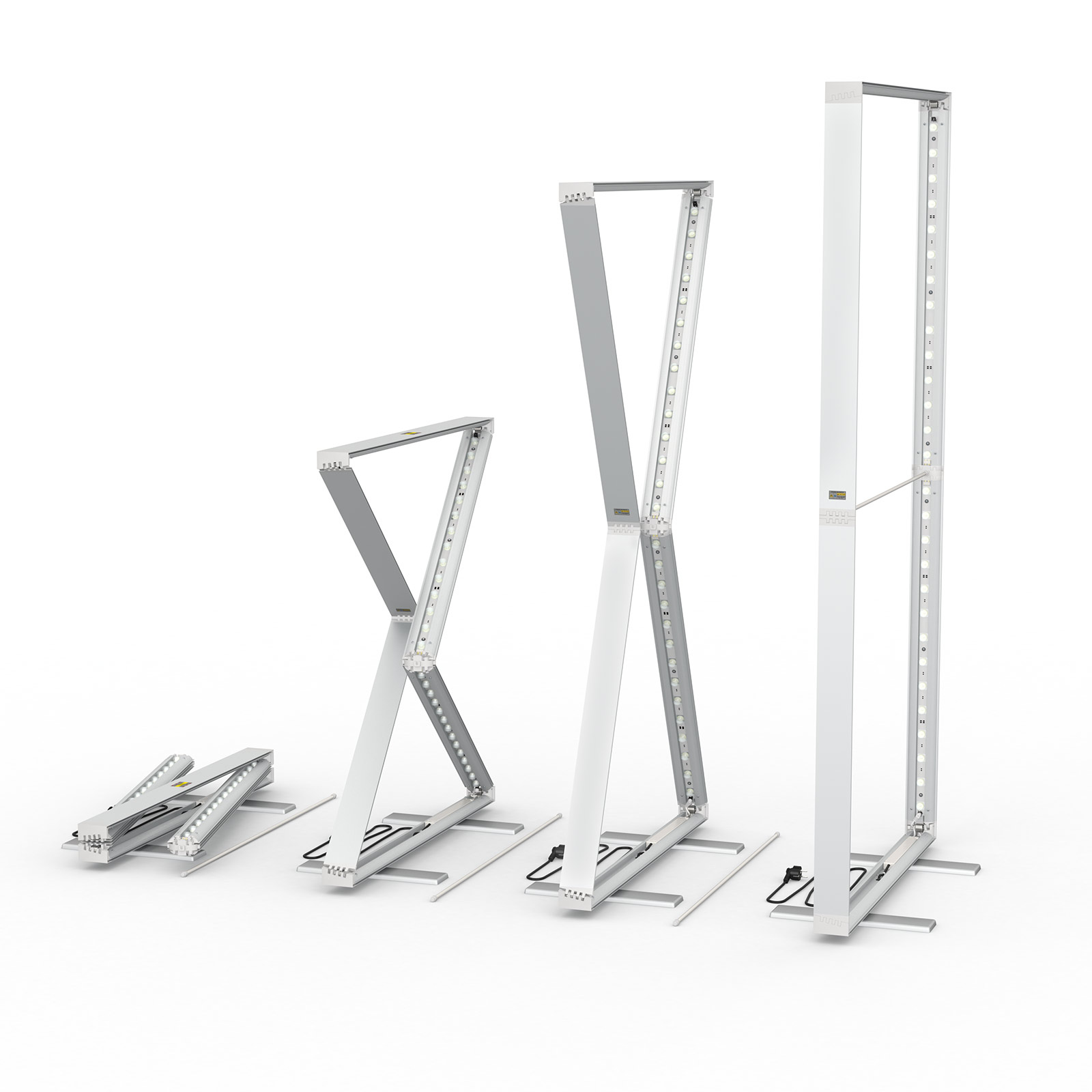 Messewand Lightbox fold, Faltvorgang