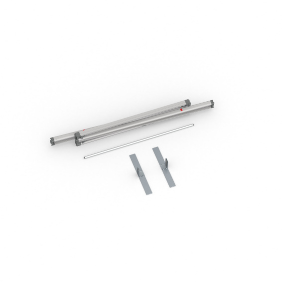 Lieferumfang Kederdisplay flex, Systembreite 100 cm, Systemhöhe 250 cm