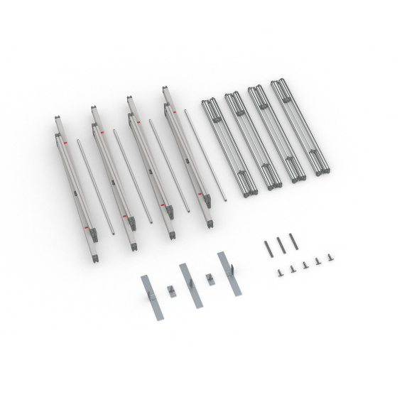 Lieferumfang Kederrahmen flex, Systembreite 400 cm, Systemhöhe 300 cm