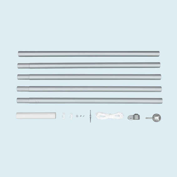 Fahnenmast Economy, Lieferumfang für Fahnenmast