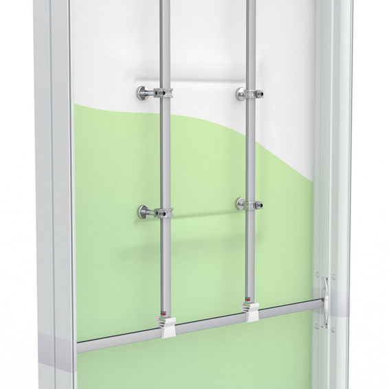 Lochrasterplatte wird von starken Magneten gehalten 