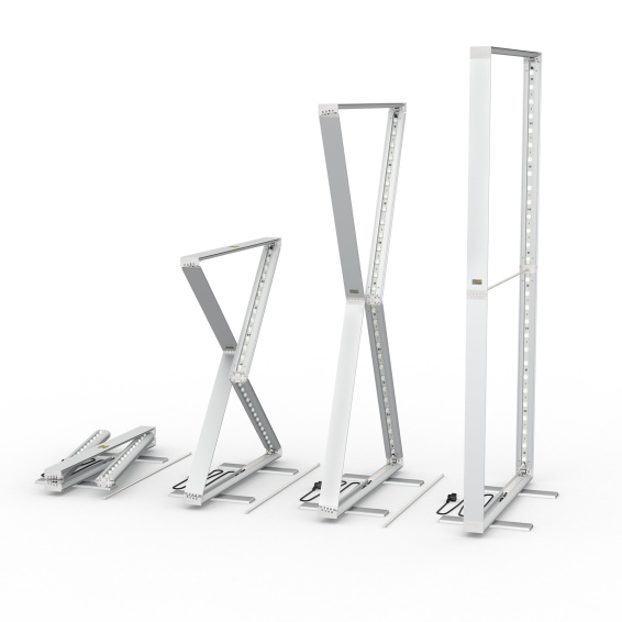 Messewand Lightbox fold, Faltvorgang