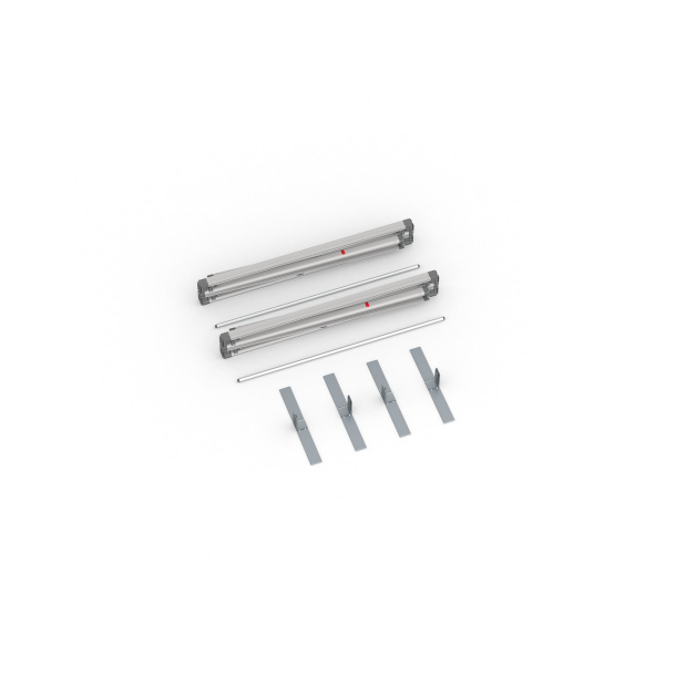 Lieferumfang Kederdisplay flex, Systembreite 200 cm, Systemhöhe 200 cm