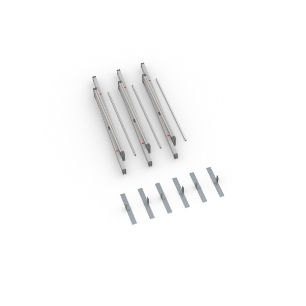 Lieferumfang Kederdisplay flex, Systembreite 300 cm, Systemhöhe 250 cm