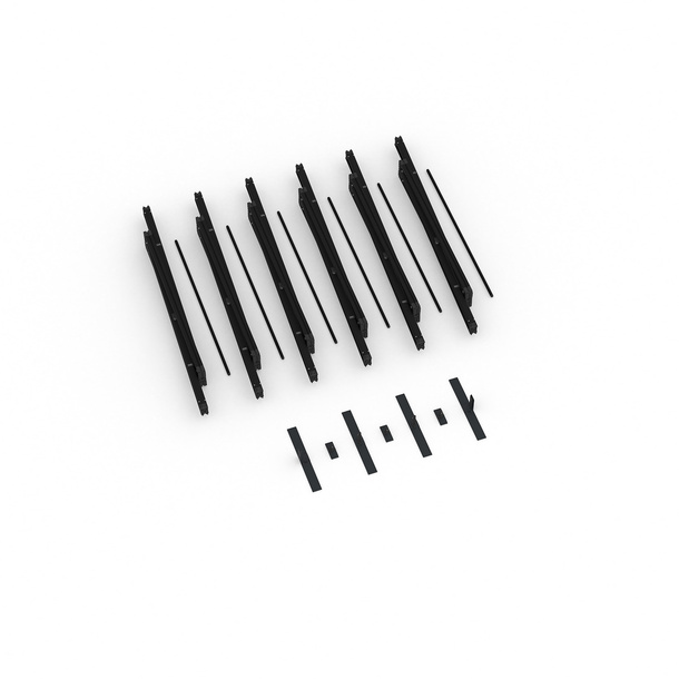 Lieferumfang Kederrahmen flex, Systembreite 600 cm, Systemhöhe 250 cm, schwarz