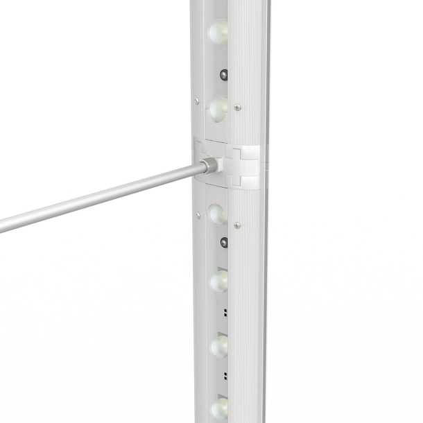 Messewand Lightbox fold Akku, Befestigung Stützstange