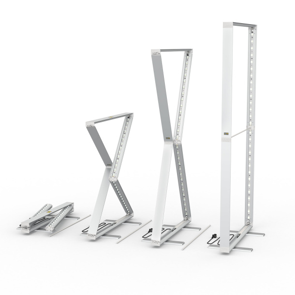 Messewand Lightbox fold, Faltvorgang