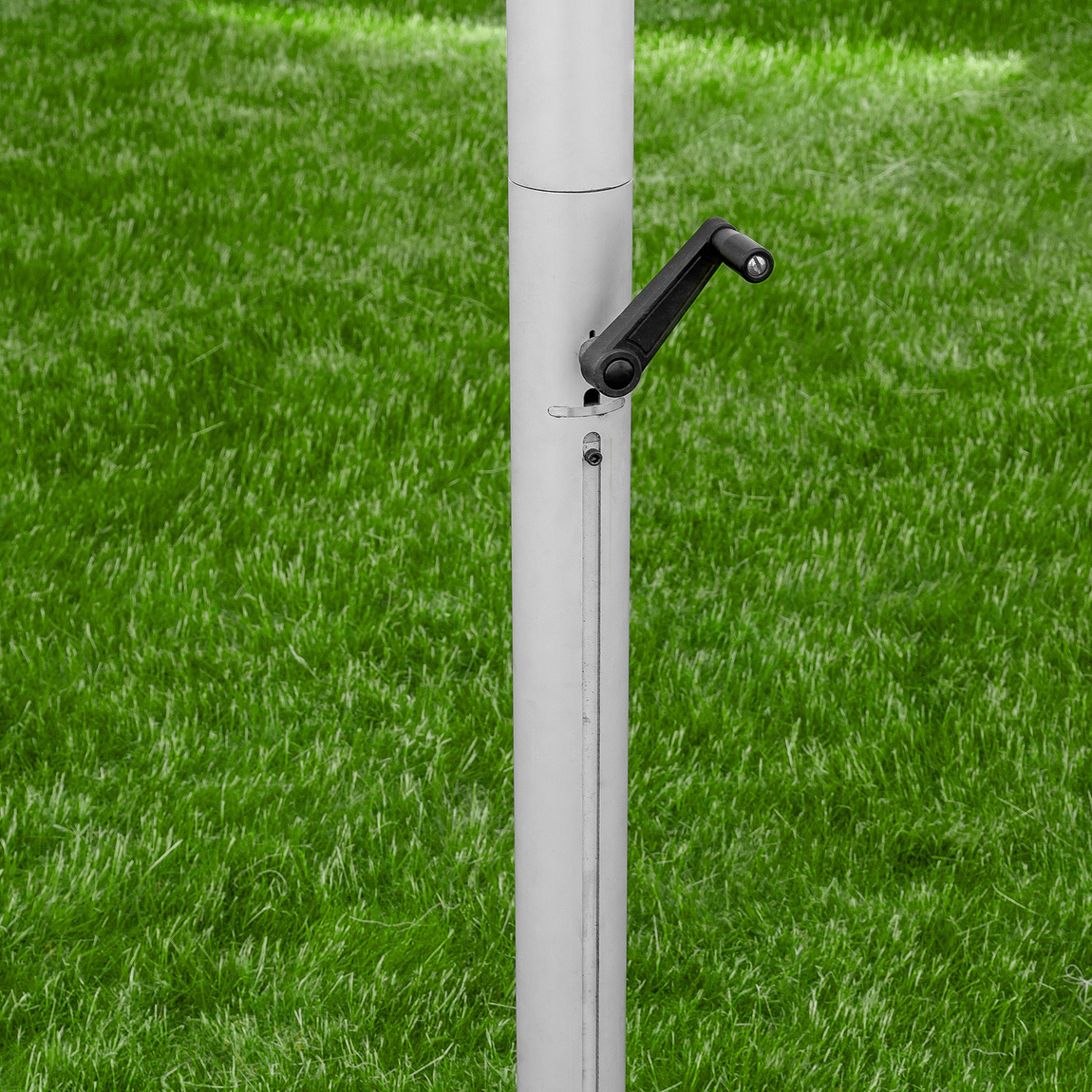 perfekt gespanntes Pavillondach: 5-teiliger Mast mit Kurbelsystem