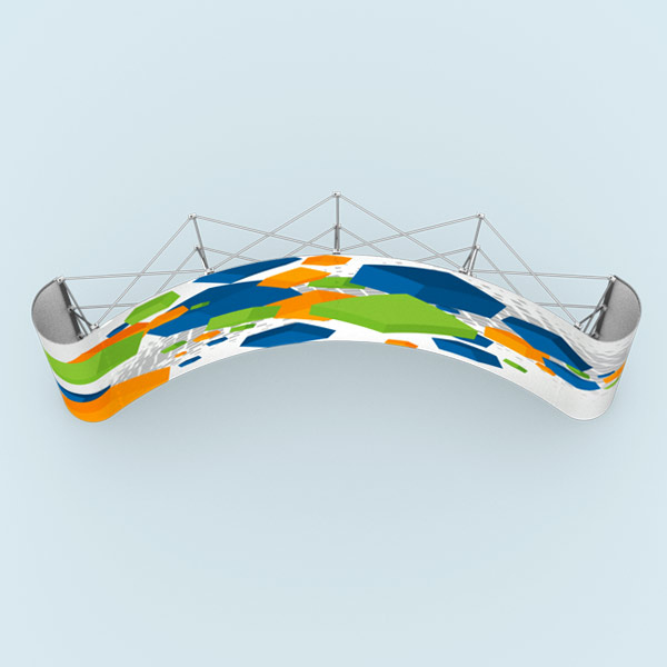 Pop Up Faltdisplay Magnet mit gewölbter Front, Ansicht von oben