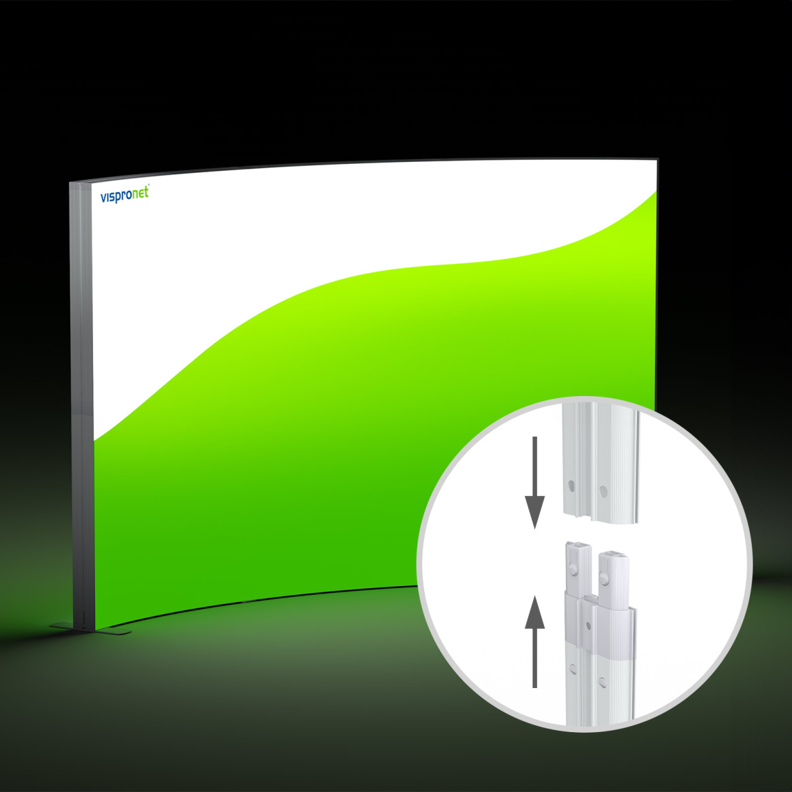 Lightbox Messewand flex curved