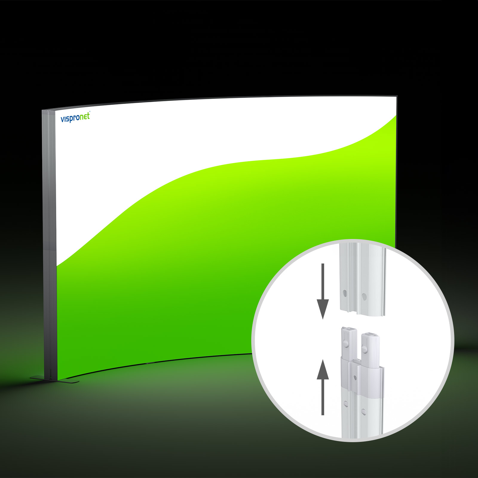 Lightbox Messewand flex curved