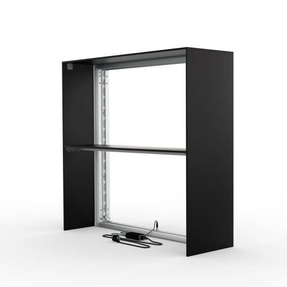 Messetheke Lightbox flex Select ohne Druckteil, Rückansicht