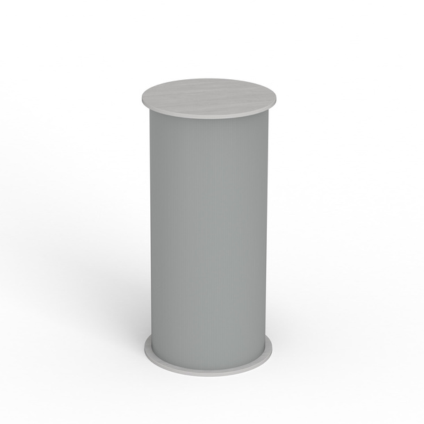 Lamellen Counter, rund ohne Druckteil einsetzbar, elegante silberfarbige Front