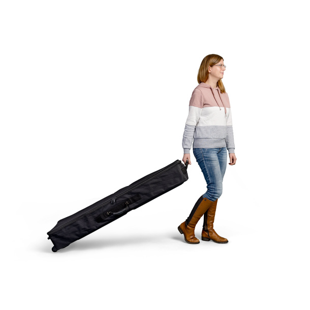 Einfacher Transport dank Trolleytasche mit Rollen