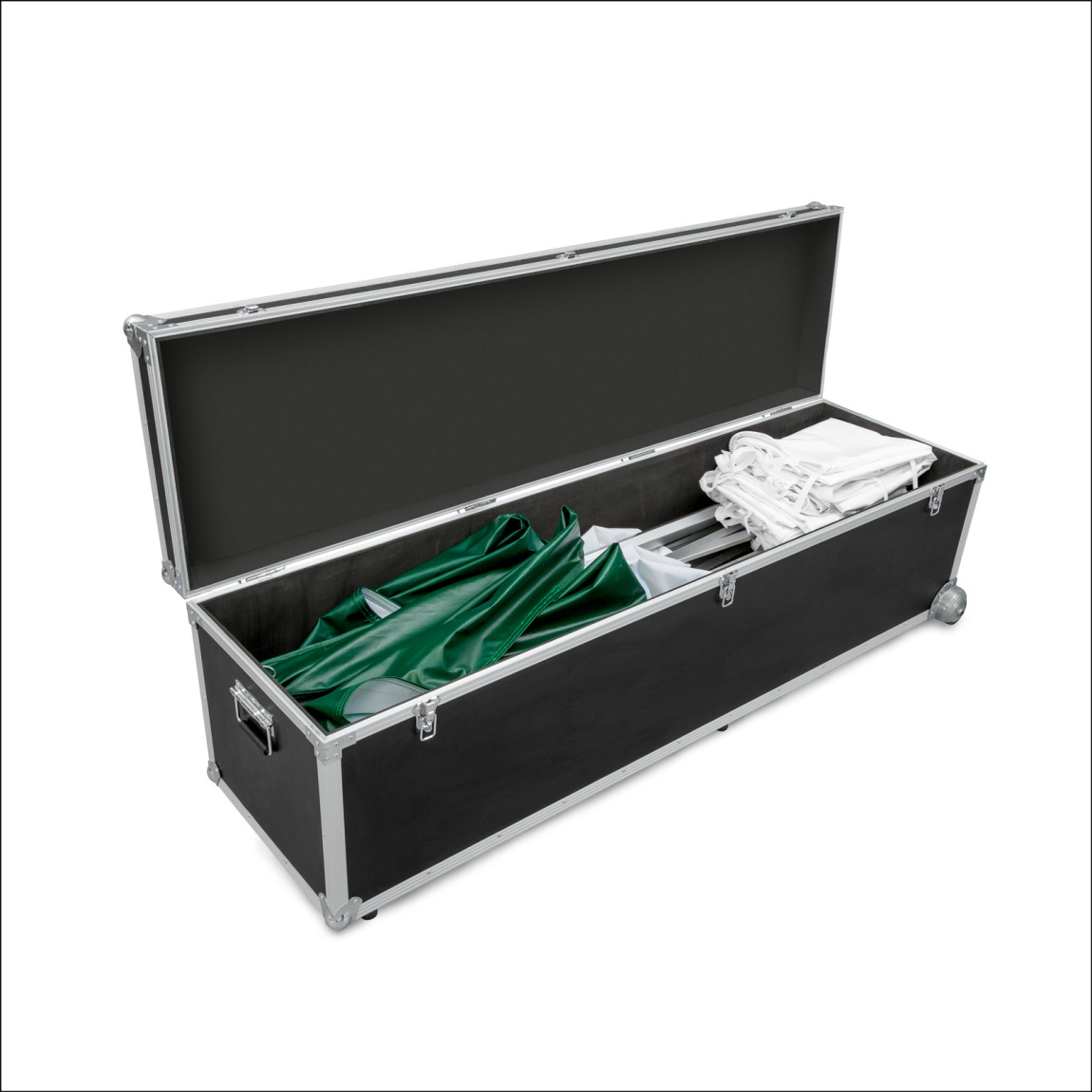 Trolleybox 168/56 mit Faltzelt Select 3 x 3 und zwei Zeltwänden