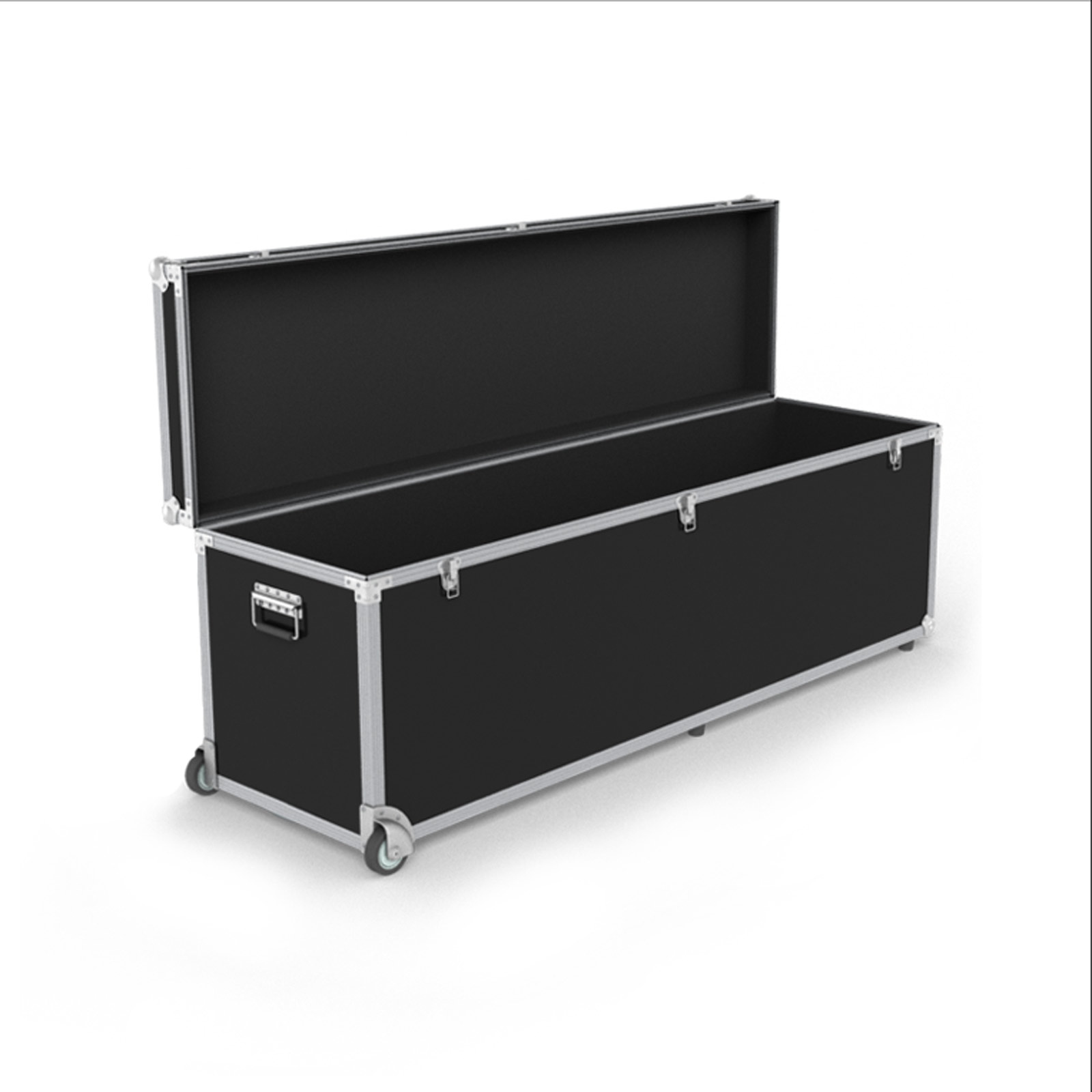 Trolleybox: Deckel aufstellbar, mit gepolstertem Innenraum und Rändern