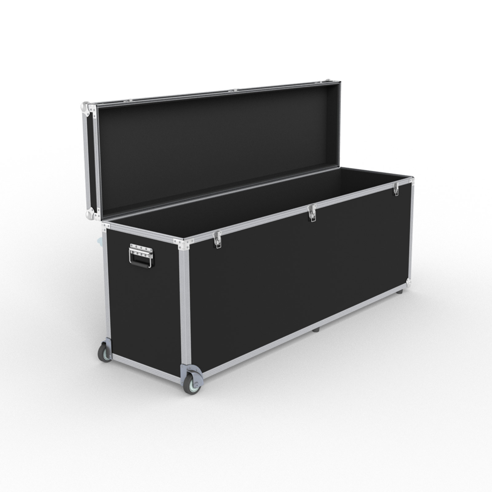 Trolleybox: Deckel aufstellbar, mit gepolstertem Innenraum und Rändern