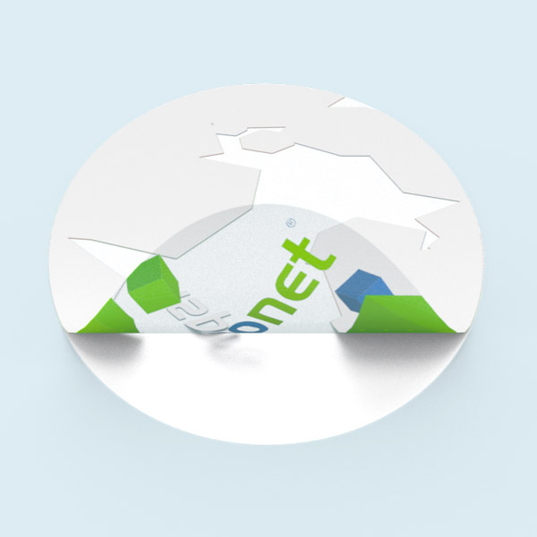 Weißdruck hint. Farben: Motiv blickdicht, unbedruckte Flächen transparent