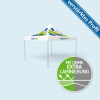Faltpavillon Premium 3 x 3 m, Dach & Volant mit Druck, ohne Zeltwände