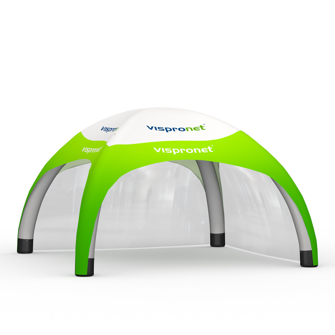 Eventzelt Air 5 x 5 m mit 2 transparenten Vollwänden