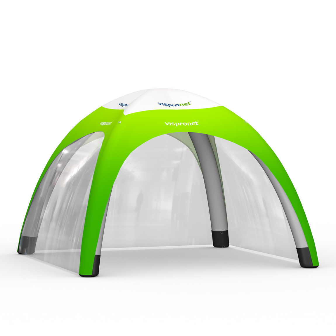 Eventzelt Air 4 x 4 m mit 2 transparenten Wänden