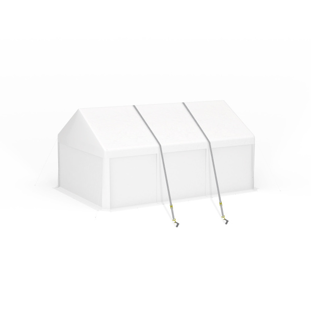 Einsatzbeispiel: Sturmsicherung für Partyzelte 15 m mit Erdnägeln