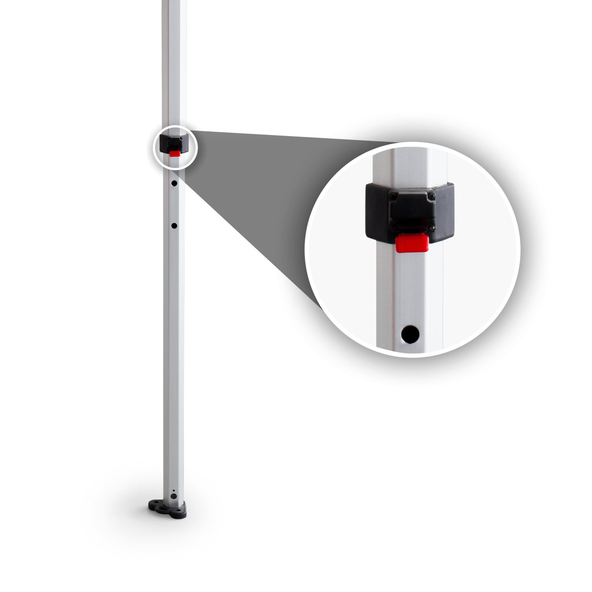 Durchgangshöhe 5-fach verstellbar, bei Einsatz mit Wänden Stufe 3 nutzen