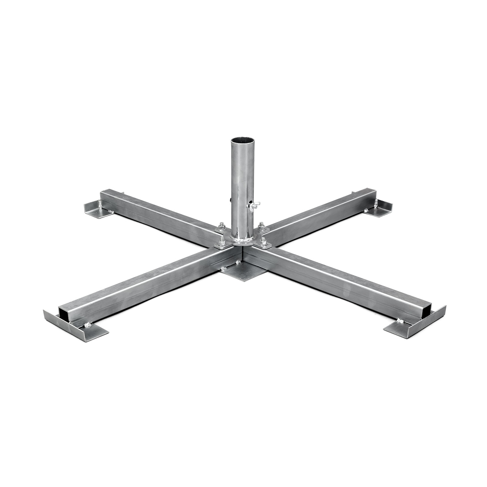 Plattenständer 104 x 104 cm/8 kg mit Dorn für Rohr ø 60 mm, ohne Betonplatten 