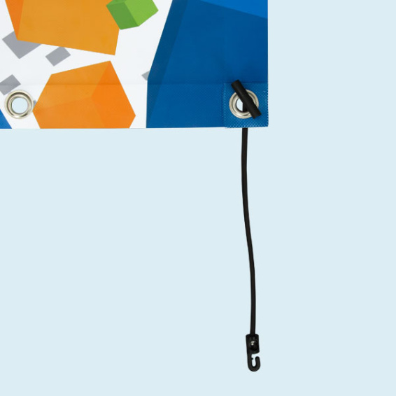 Befestigungsvariante Spanngummi mit Knebel und Kunststoffhaken 300 mm