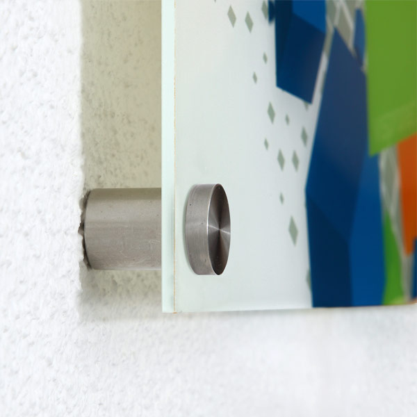 Poster mit Wandhalter Edelstahl, Wandabstand 20 mm