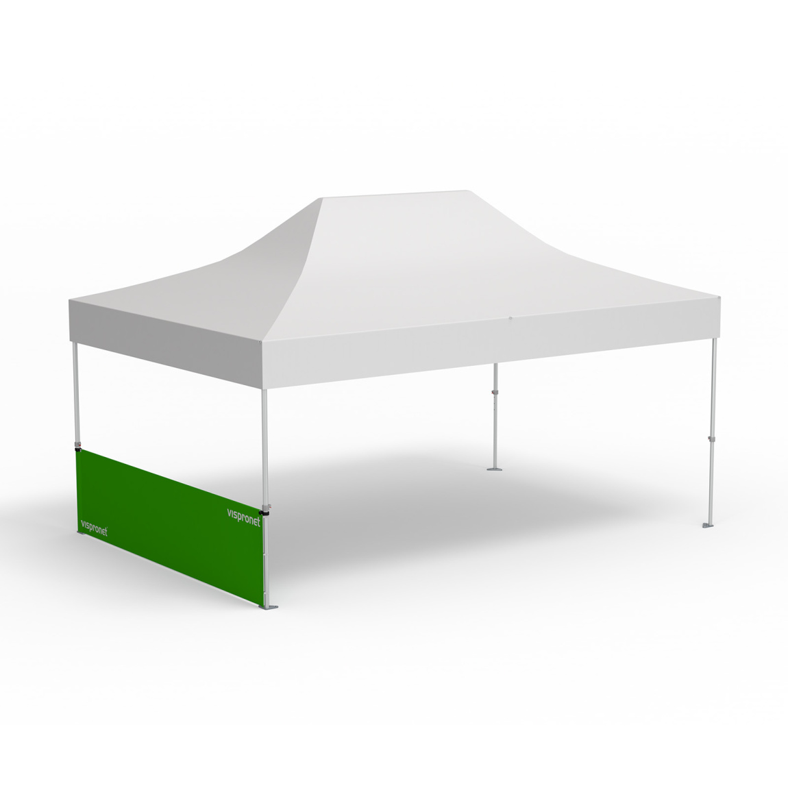 Faltpavillon Select, Beispiel mit 1 halbhohen Wand 4 m