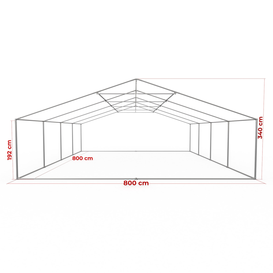 Gestell Partyzelt Premium 8 x 8 m