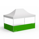 Faltpavillon, Beispiel mit 2 halbhohen Wänden