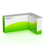 Promotion Counter LED Ecke links - ringsum bedruckt, Rückansicht