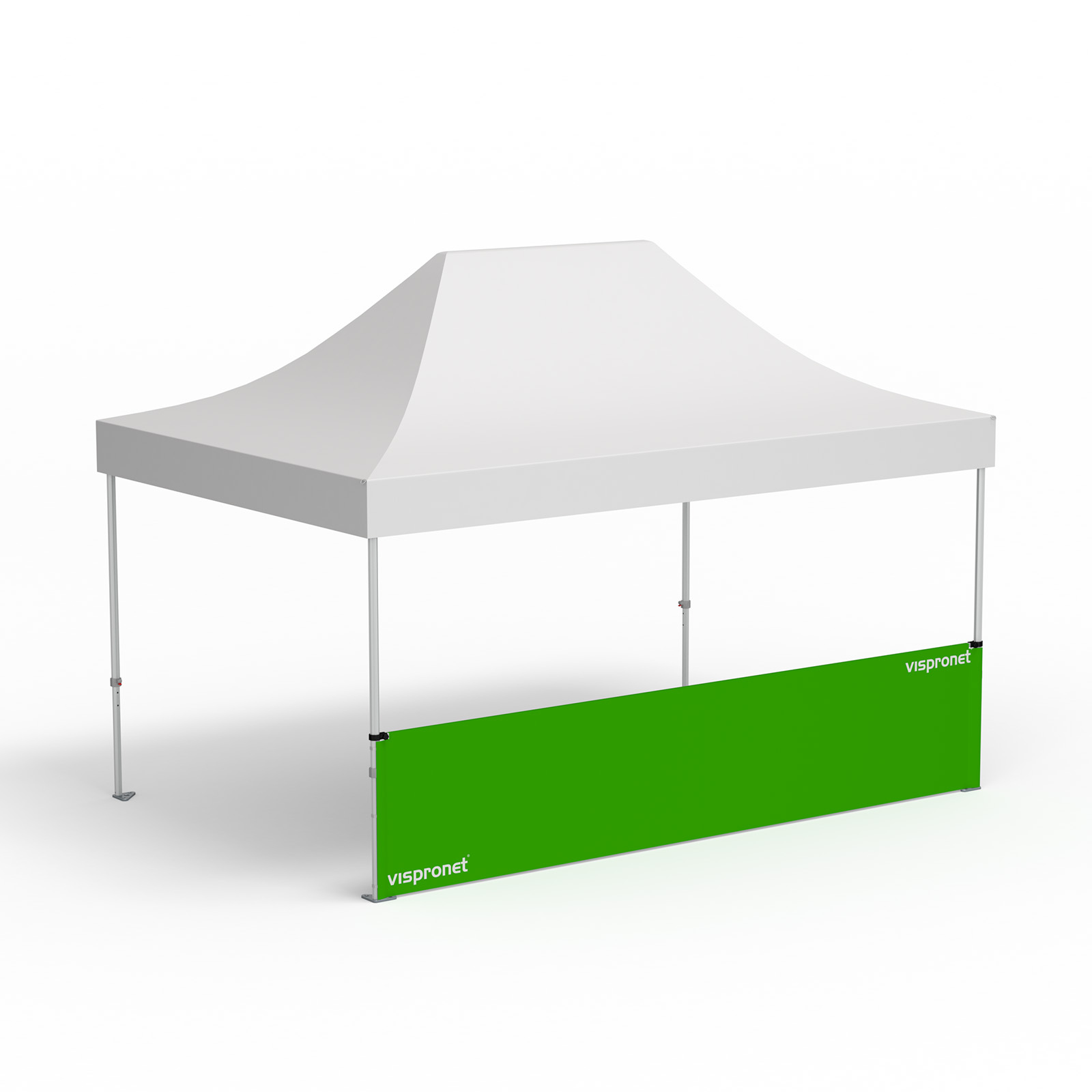 Faltpavillon mit 1 halbhohen Wand, Länge 4,5 m