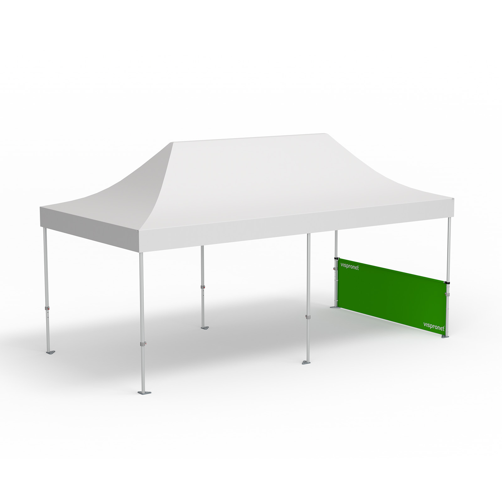 Faltpavillon, Beispiel mit 1 halbhohen Wand 4 m