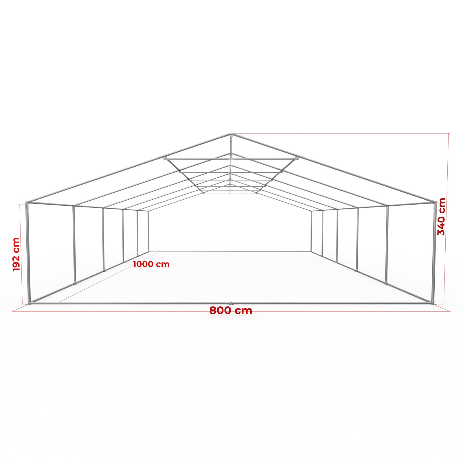 Gestell Partyzelt Premium 8 x 10 m