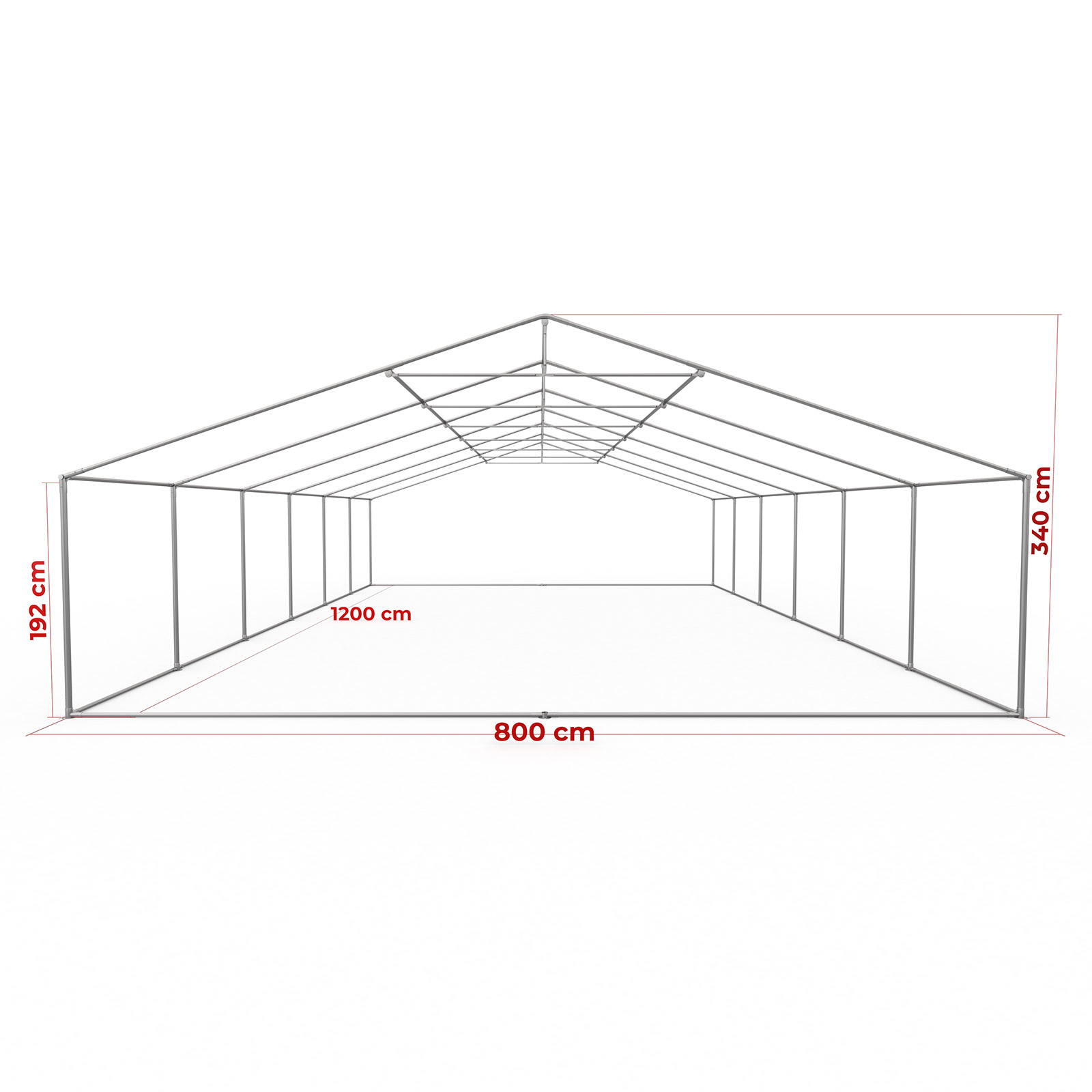Maße Partyzelt Premium 8x12