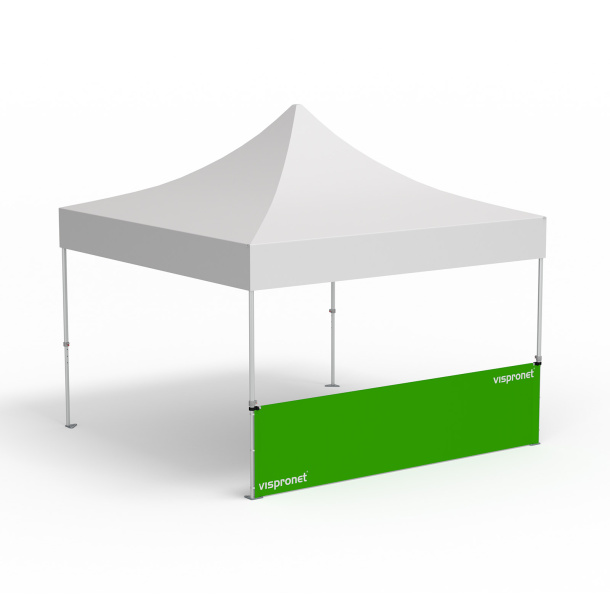 Faltpavillon Select, Beispiel mit 1 halbhohen Wand 4 m