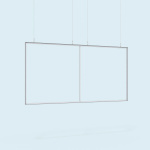 Rahmen: Breite 450 x 225 cm mit 1 Stützprofil und 4 Drahtanschlagseilen