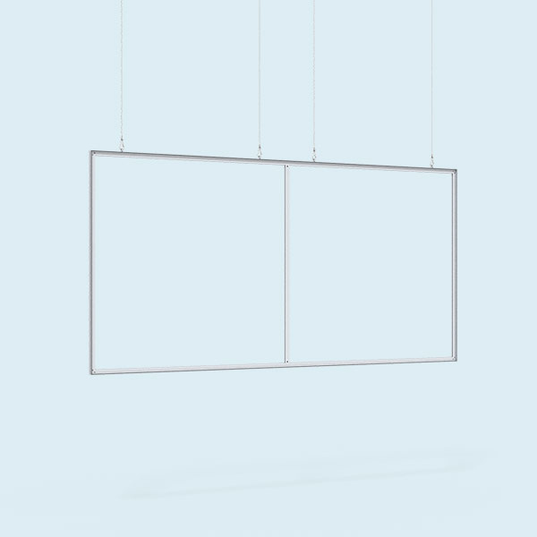 Rahmen: Breite 450 x 225 cm mit 1 Stützprofil und 4 Drahtanschlagseilen