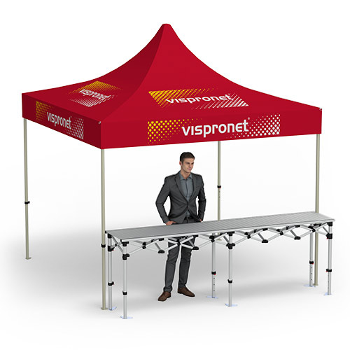 Falttisch Aluminium in Kombination mit Faltzelt