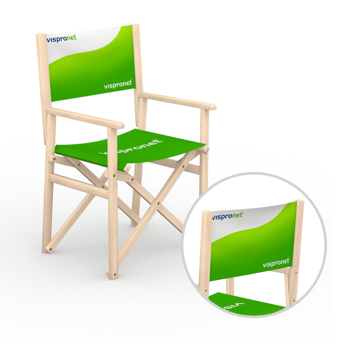 Regiestuhl, aus naturbelassenem Buchenholz