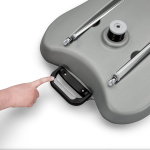 komfortabler Transport durch abklappbaren Zug-und Tragegriff