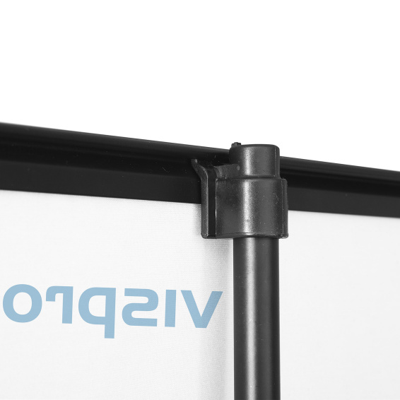 Roll Up Select Black - Befestigung Druckteil in Klemmschienen