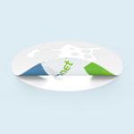 Weißdruck hint. Farben: Motiv blickdicht, unbedruckte Flächen transparent