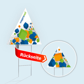 Gartenschilder, dreieckig, Spitze oben, beidseitig bedruckt