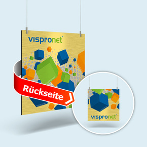 Schilder Aluverbund, gold, gebürstet - beidseitig bedruckt, quadratisch